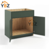 2 Slim Shaker Green Sink Base Double Door and Double False Drawer/1 False Drawer