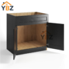 2 Charcoal Black Shaker Sink Base Double Door & Double False Drawer/1 False Drawer