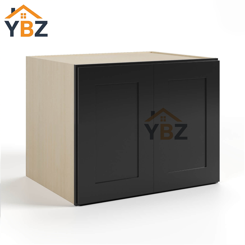 2 Black Shaker 24″ H / 30″33″36″ W Refrigerator Wall Cabinet 24″ Deep