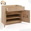 2 Slim Oak Shaker Sink Base With Double Doors/Double Doors and Drawers