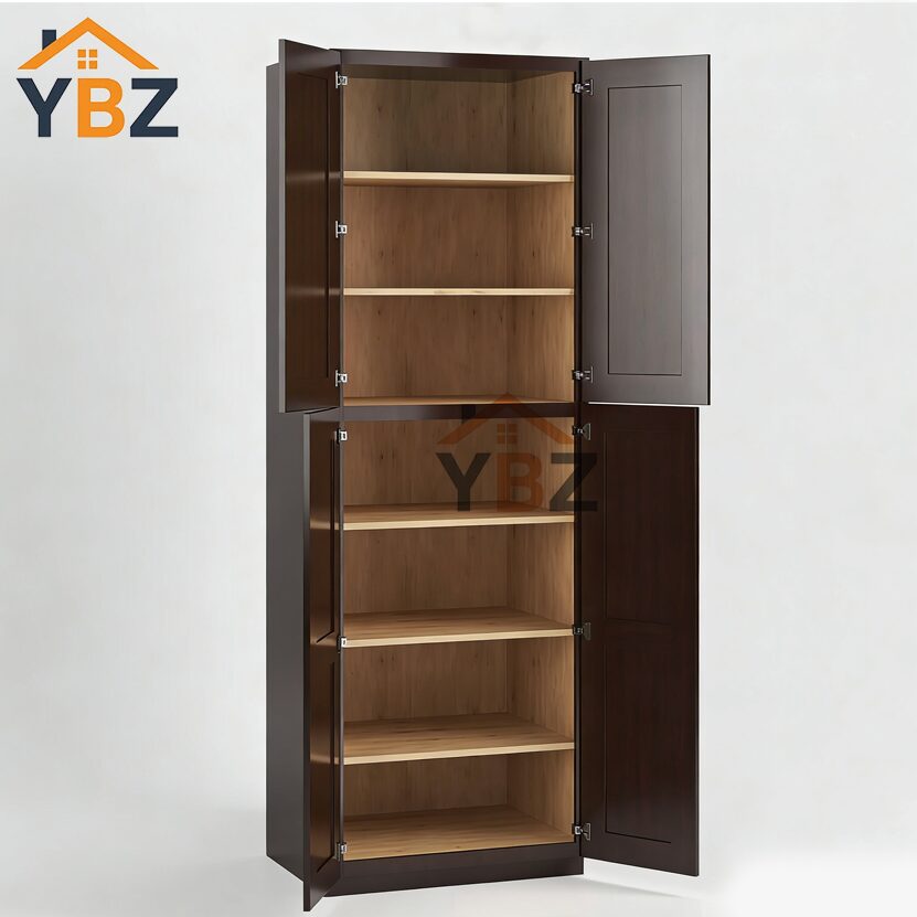 2 Shaker Espresso 18″ 24″ 30″ W Two Double Door Utility Pantry Cabinet
