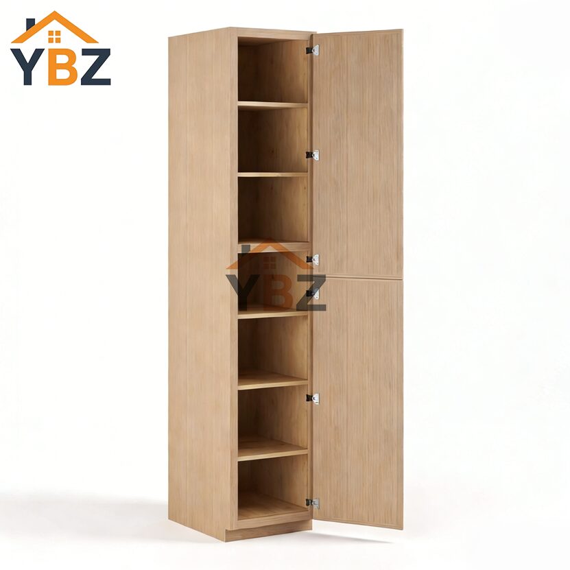 Slim Oak Shaker Tall Pantry Cabinet with 2 Doors/ 4 Doors