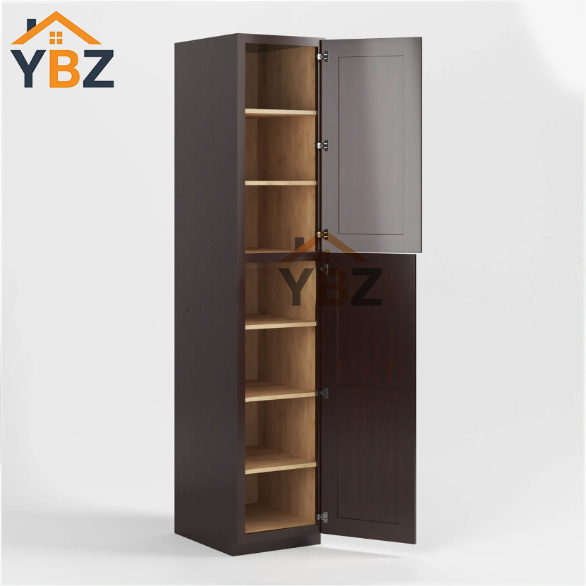 2 Shaker Espresso 18″ 24″ 30″ W Two Double Door Utility Pantry Cabinet