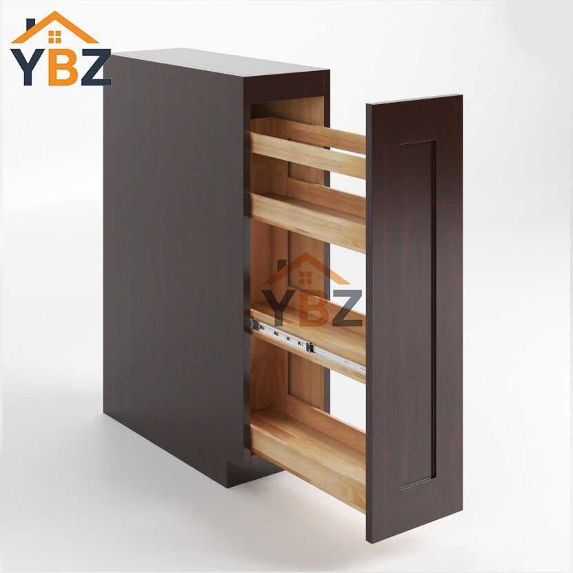 Shaker Espresso Base Spice Cabinet with 5 Drawers/Base Tray/ Pull Base Cabinet