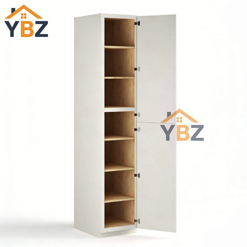 2 Dove White Slim Shaker Tall Pantry Cabinet with 2 Doors/4 Doors