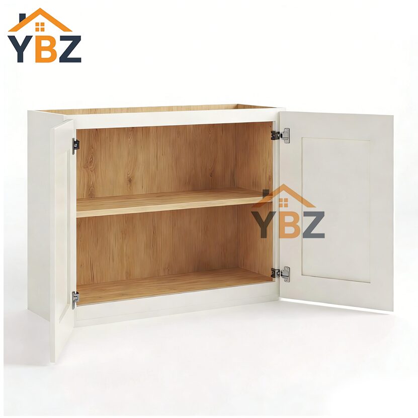 Charleston White Raised Panel 12″  15″  18″ 24″ H Double Door Wall Cabinet