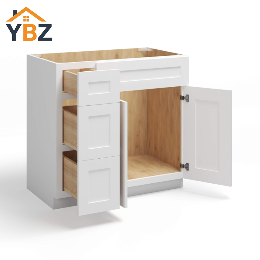 White Shaker 30″ 36″ W Vanity Combo with Drawers