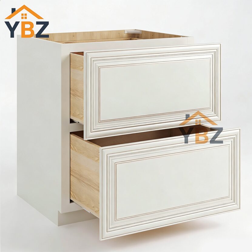 Charleston White Raised Panel Two/Three Drawer Base