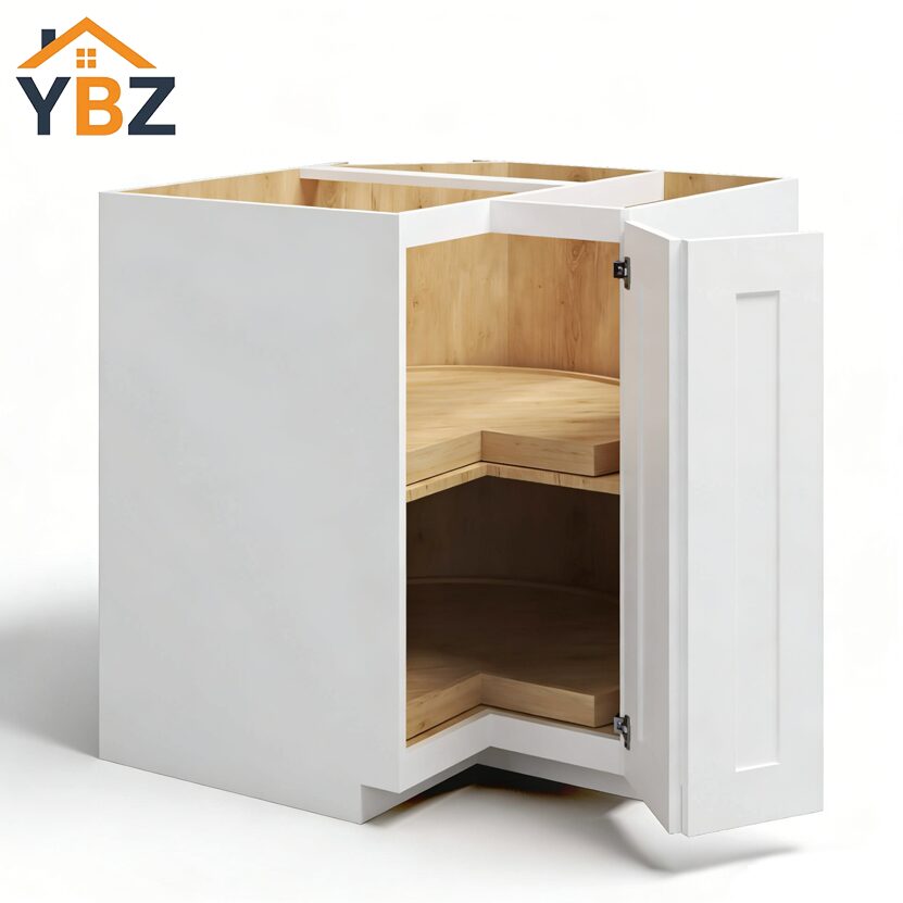 White Shaker Lazy Susan Base Cabinet