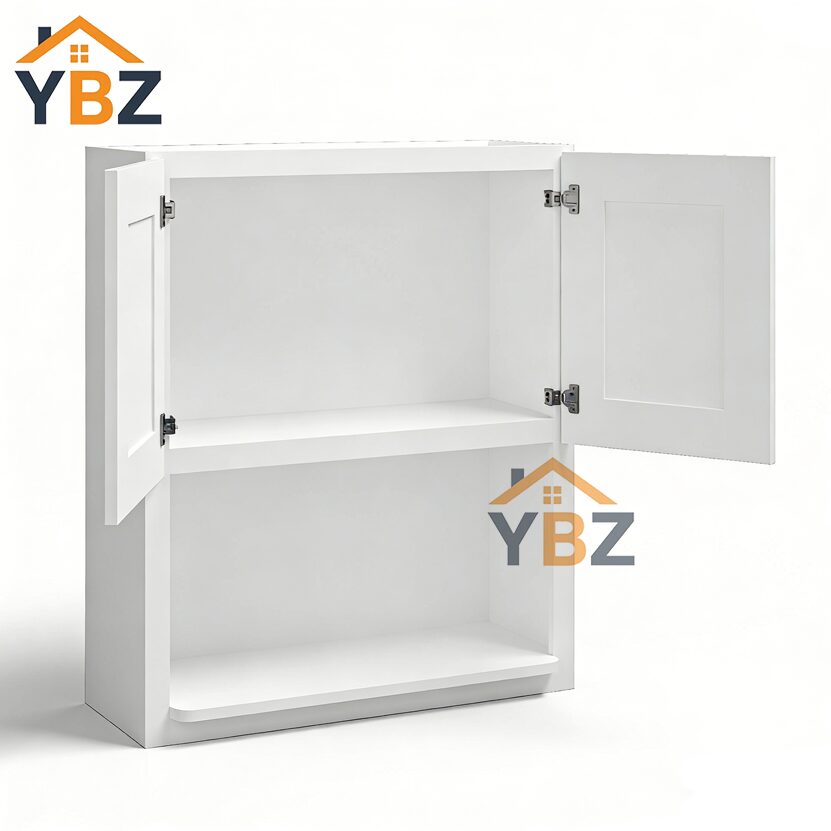 White Shaker Microwave Wall Cabinet