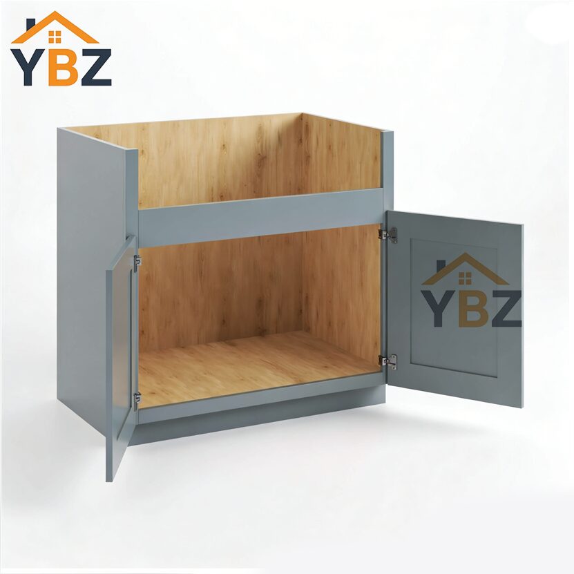 2 Gray Shaker Farmhouse Sink Base