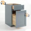 Gray Shaker Two Drawer Document File Base Cabinet