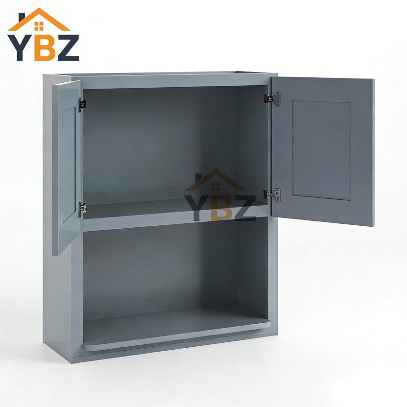 2 Gray Shaker Microwave Wall Cabinet