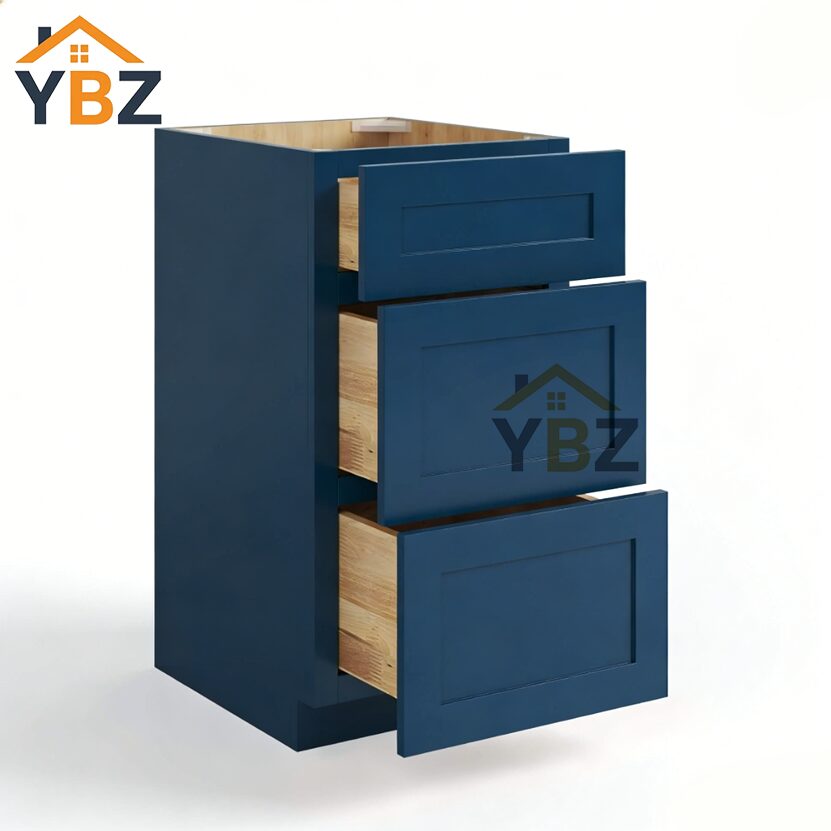 2 Navy Blue Shaker Vanity Two/Three Drawer Base Cabinet