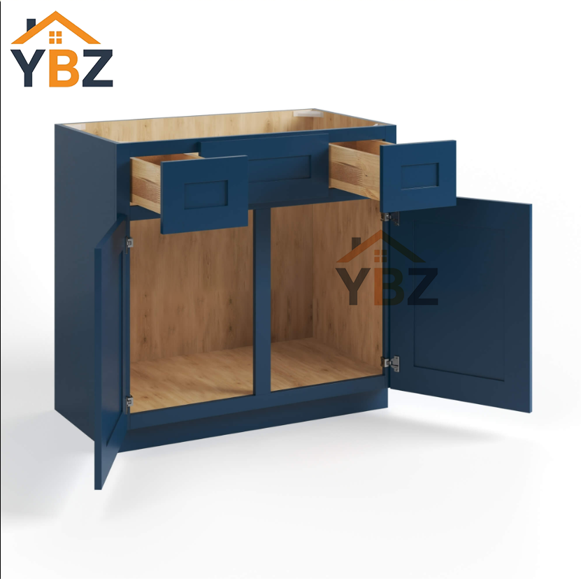 2 Navy Blue Shaker Vanity Combo Cabinet