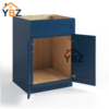 2 Navy Blue Shaker Sink Base with Double Doors and False Drawer 27″