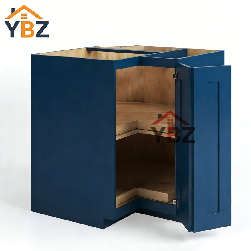 2 Navy Blue Shaker Lazy Susan Base Cabinet