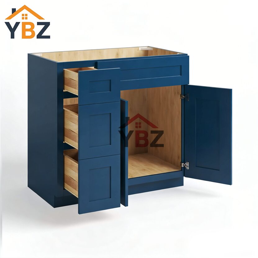 Navy Blue Shaker 30″ 36″ W Vanity Combo with Drawers