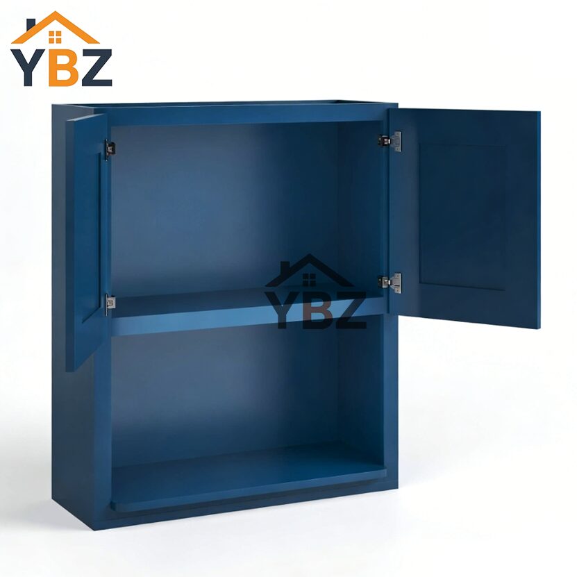Navy Blue Shaker Microwave Wall Cabinet