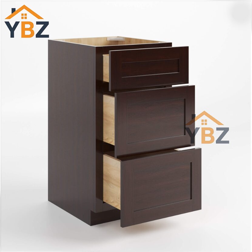 Shaker Espresso Vanity Two/Three Drawer Base Cabinet