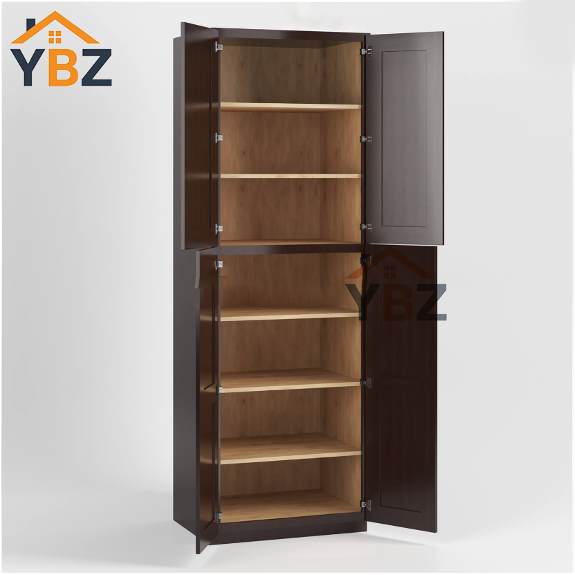 2 Shaker Espresso 18″ 24″ 30″ W Two Double Door Utility Pantry Cabinet