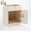 2 Charleston White Raised Panel Sink Base With Double Doors and False Drawers