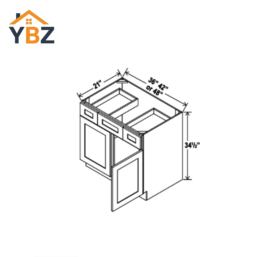 White Shaker Vanity Combo Cabinet available in 3 widths (36″, 42″, 48″).