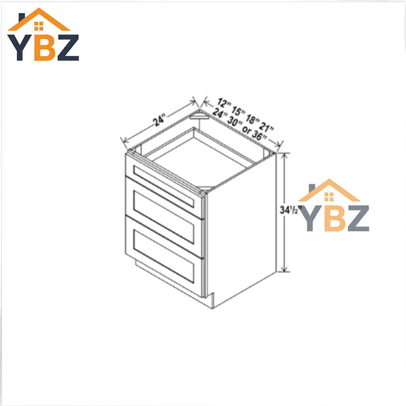 3 Shaker EspressoTwo / Three Drawer Base