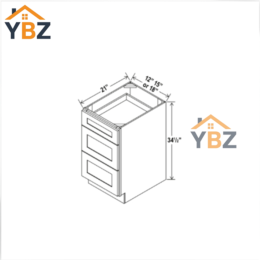 Shaker Espresso Vanity Two/Three Drawer Base Cabinet