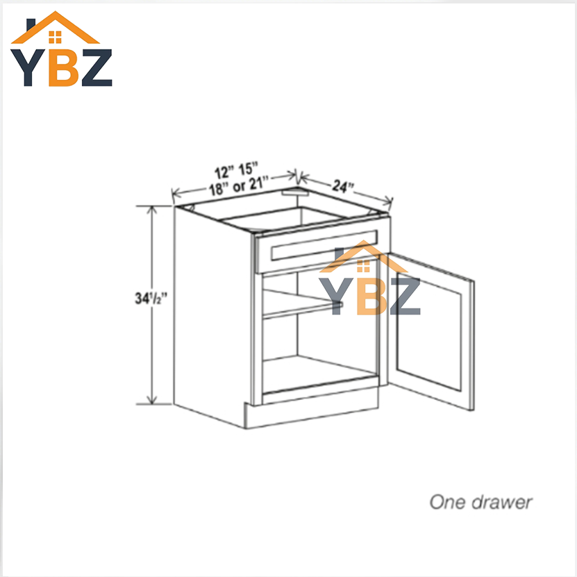 3 Shaker Espresso Base Cabinet with Single Door & Drawer