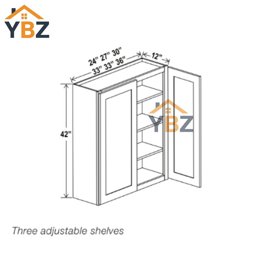 Shaker Espresso 30″ 36″ 42″ H Double Door Wall Cabinet