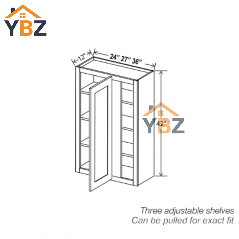 3 Shaker Espresso30″ 36″ 42″ H Wall Blind Cabinet