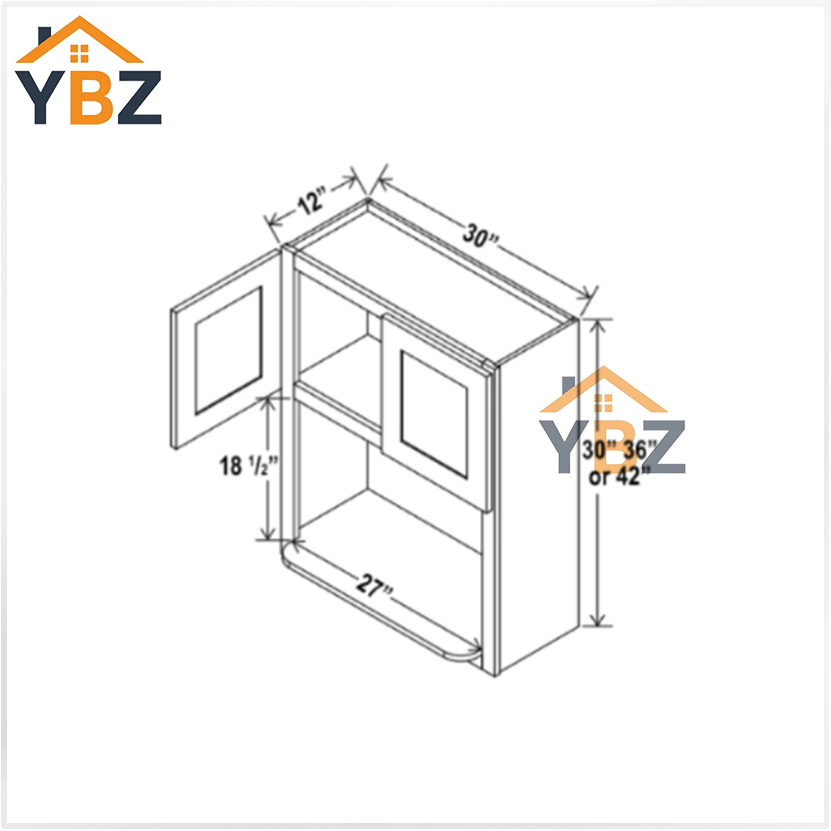 3 Shaker Espresso Microwave Wall Cabinet