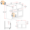 3 Charleston White Raised Panel Farmhouse Sink Base