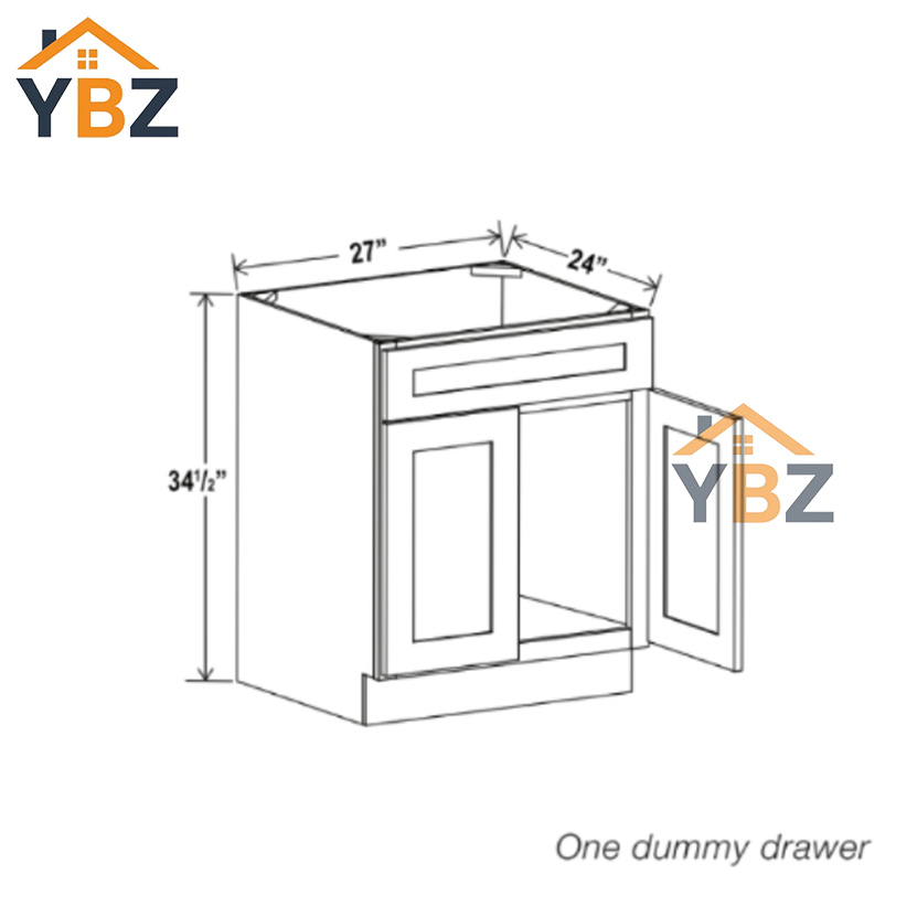 Charleston White Raised Panel Sink Base 27”