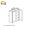 3 White Shaker 30″36″42″ H Double Door Wall Cabinet