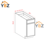 3 Dove White Slim Shaker Trash Base Cabinet
