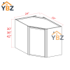 3 Dove White Slim Shaker Diagonal Corner Wall Cabinet