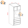 Dove White Slim Shaker 33″W Oven Pantry Cabinet