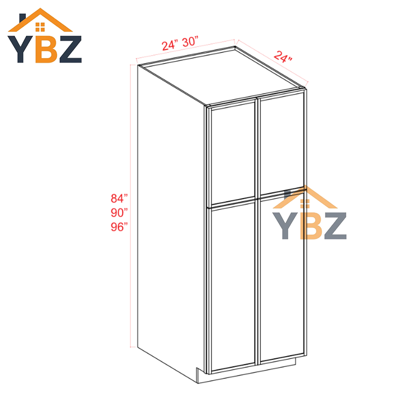 3 Dove White Slim Shaker Tall Pantry Cabinet with 2 Doors/4 Doors