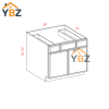 Dove White Slim Shaker Vanity Sink Drawer Base Cabinet
