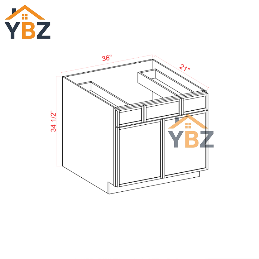 Dove White Slim Shaker Vanity Sink Drawer Base Cabinet