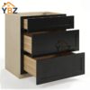 Black Shaker Three Drawer Base