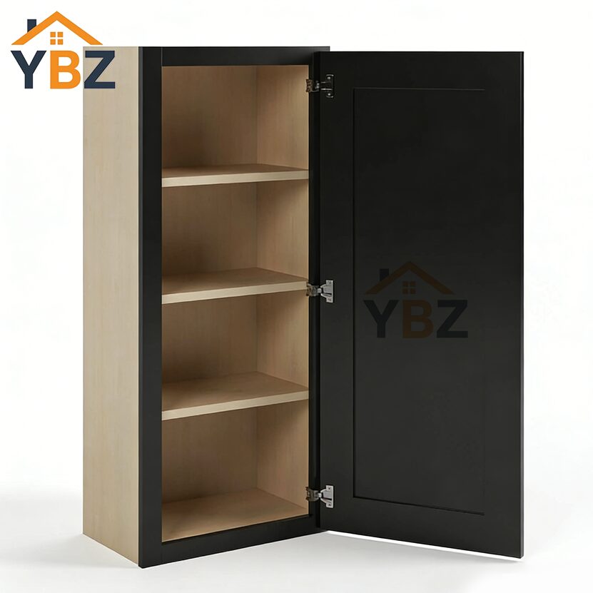 Black Shaker 30″36″42″ H Single Door Wall Cabinet