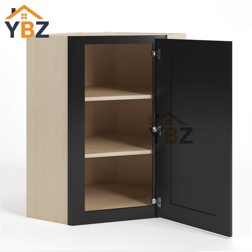 Black Shaker 24″ Diagonal Corner Wall Cabinet