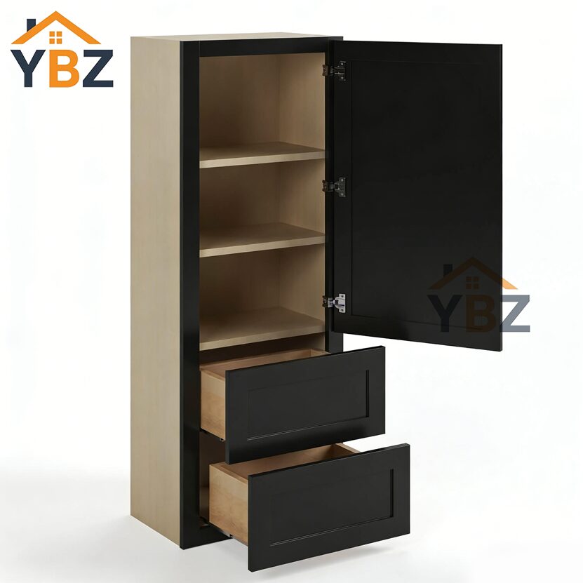 Black Shaker 18″W Wall With Drawer Cabinet