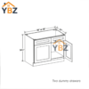 Black Shaker Double Vanity Sink Base Cabinet