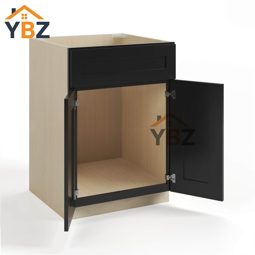 Black Shaker Single Vanity Sink Base Cabinet