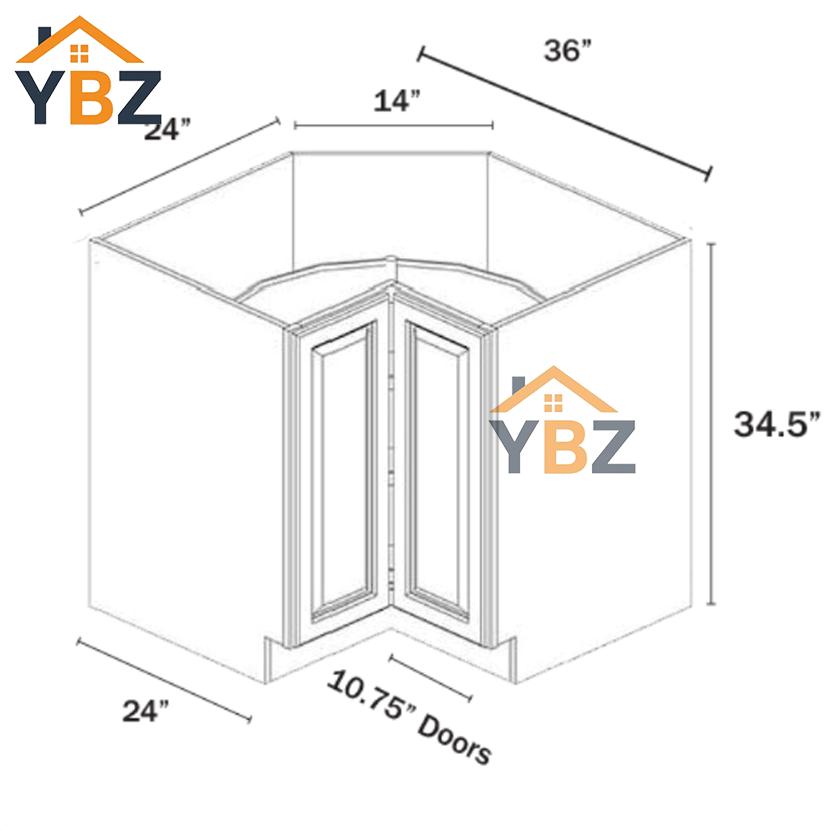 Charcoal Black Shaker Base Lazy Susan Cabinet