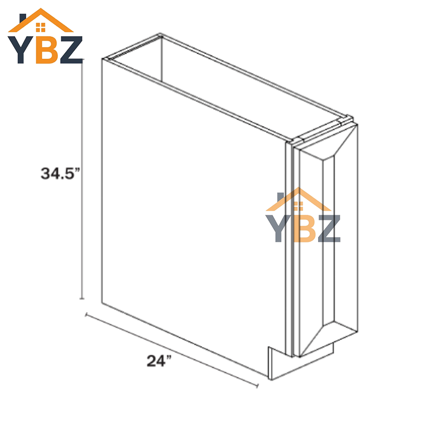 3 Charcoal Black Shaker Full Height Door Base Cabinets Single Door